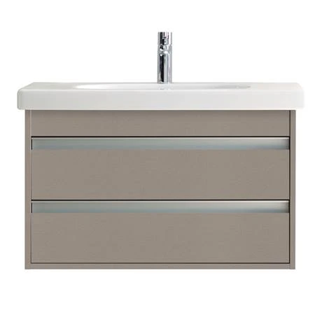 Duravit Ketho 800mm 2-Drawer Wall Mounted Vanity Unit with D-Code Basin - Basalt Matt 4 Duravit Ketho 800mm 2-Drawer Wall Mounted Vanity Unit with D-Code Basin - Basalt Matt - Image 2
