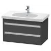 Duravit Ketho 800mm 2-Drawer Wall Mounted Vanity Unit with D-Code Basin - Graphite Matt 1 Duravit Ketho 800mm 2-Drawer Wall Mounted Vanity Unit with D-Code Basin - Graphite Matt -Wall Hung Vanity Units Shop KT6647GRA P