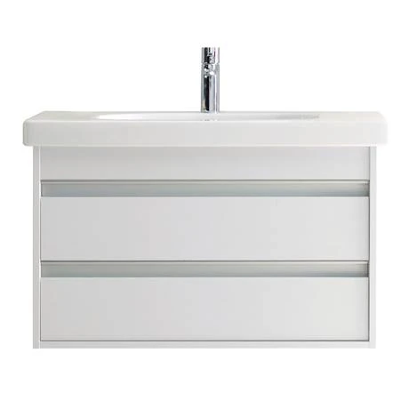 Duravit Ketho 800mm 2-Drawer Wall Mounted Vanity Unit with D-Code Basin - White Matt 4 Duravit Ketho 800mm 2-Drawer Wall Mounted Vanity Unit with D-Code Basin - White Matt - Image 2