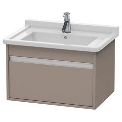 Duravit Ketho 650mm 1-Drawer Wall Mounted Vanity Unit with Starck 3 Basin - Basalt Matt