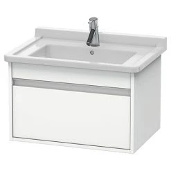 Duravit Ketho 650mm 1-Drawer Wall Mounted Vanity Unit with Starck 3 Basin - White Matt