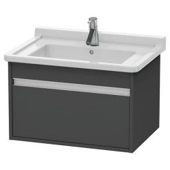 Duravit Ketho 800mm 1-Drawer Wall Mounted Vanity Unit with Starck 3 Basin - Graphite Matt