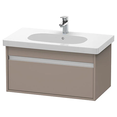 Duravit Ketho 800mm 1-Drawer Wall Mounted Vanity Unit with D-Code Basin - Basalt Matt 3 Duravit Ketho 800mm 1-Drawer Wall Mounted Vanity Unit with D-Code Basin - Basalt Matt