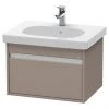 Duravit Ketho 600mm 1-Drawer Wall Mounted Vanity Unit with D-Code Basin - Basalt Matt 2 Duravit Ketho 600mm 1-Drawer Wall Mounted Vanity Unit with D-Code Basin - Basalt Matt -Wall Hung Vanity Units Shop KT6670BAS P