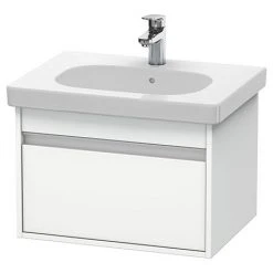 Duravit Ketho 600mm 1-Drawer Wall Mounted Vanity Unit with D-Code Basin - White Matt