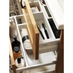 Miller London 120 Wall Hung Four Drawer Vanity Unit + Double Basin (Black) -Wall Hung Vanity Units Shop LOND60WHIDR D3N 460 1