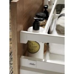 Miller London 120 Wall Hung Four Drawer Vanity Unit + Double Basin (Black) -Wall Hung Vanity Units Shop LOND60WHIDR D4N 460 1