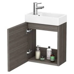 Milan W400 x D222mm Grey Avola Effect Compact Wall Hung Basin Unit 9 Milan W400 x D222mm Grey Avola Effect Compact Wall Hung Basin Unit -Wall Hung Vanity Units Shop MIL009 d2 460