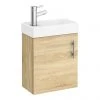 Milan W400 x D222mm Natural Oak Effect Compact Wall Hung Basin Unit 1 Milan W400 x D222mm Natural Oak Effect Compact Wall Hung Basin Unit -Wall Hung Vanity Units Shop MIL011 prod