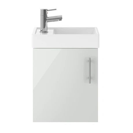 Milan 400mm Grey Mist Compact Wall Hung Vanity Basin Unit 3 Milan 400mm Grey Mist Compact Wall Hung Vanity Basin Unit