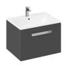 Britton MyHome 600mm Wall Hung Single Drawer Vanity Unit - Grey 1 Britton MyHome 600mm Wall Hung Single Drawer Vanity Unit - Grey -Wall Hung Vanity Units Shop MY60WHG P
