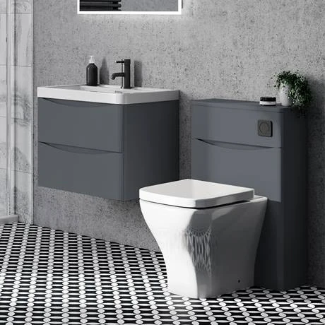 Monza Matt Grey 500mm Wide Wall Mounted Vanity Unit 4 Monza Matt Grey 500mm Wide Wall Mounted Vanity Unit - Image 2