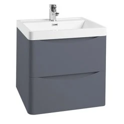 Monza Matt Grey 500mm Wide Wall Mounted Vanity Unit