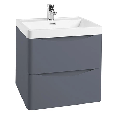 Monza Matt Grey 500mm Wide Wall Mounted Vanity Unit 3 Monza Matt Grey 500mm Wide Wall Mounted Vanity Unit