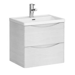 Monza White Ash 500mm Wide Wall Mounted Vanity Unit
