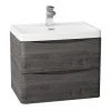 Monza Graphite Oak 600mm Wide Wall Mounted Vanity Unit