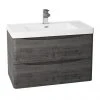 Monza Graphite Oak 750mm Wide Wall Mounted Vanity Unit