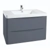 Monza Matt Grey 750mm Wide Wall Mounted Vanity Unit -Wall Hung Vanity Units Shop MZ75MGWH1 p