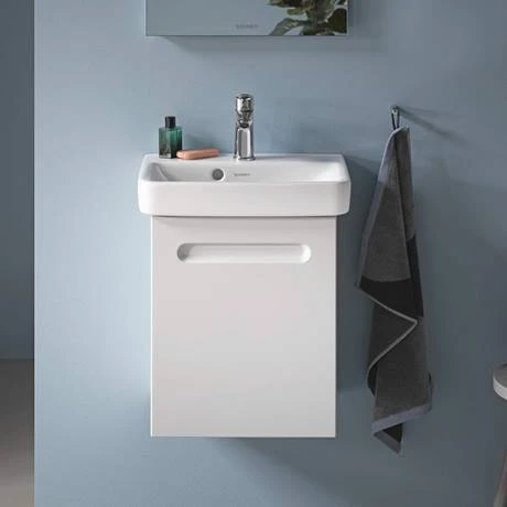 Duravit No.1 450mm White Matt Wall Mounted Vanity Unit with Basin 4 Duravit No.1 450mm White Matt Wall Mounted Vanity Unit with Basin - Image 2