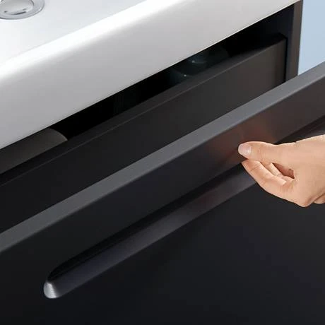 Duravit No.1 550mm Graphite Matt 1-Drawer Wall Mounted Vanity Unit with Basin (Trap Cut-Out) 8 Duravit No.1 550mm Graphite Matt 1-Drawer Wall Mounted Vanity Unit with Basin (Trap Cut-Out) - Image 6