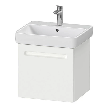 Duravit No.1 550mm White Matt 1-Drawer Wall Mounted Vanity Unit with Basin (Trap Cut-Out) 3 Duravit No.1 550mm White Matt 1-Drawer Wall Mounted Vanity Unit with Basin (Trap Cut-Out)