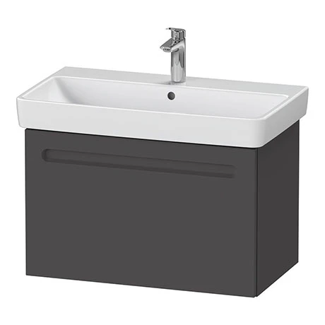 Duravit No.1 800mm Graphite Matt 1-Drawer Wall Mounted Vanity Unit with Basin 3 Duravit No.1 800mm Graphite Matt 1-Drawer Wall Mounted Vanity Unit with Basin