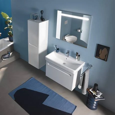 Duravit No.1 800mm White Matt 1-Drawer Wall Mounted Vanity Unit with Basin (Trap Cut-Out) 4 Duravit No.1 800mm White Matt 1-Drawer Wall Mounted Vanity Unit with Basin (Trap Cut-Out) - Image 2