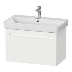 Duravit No.1 800mm White Matt 1-Drawer Wall Mounted Vanity Unit with Basin (Trap Cut-Out)
