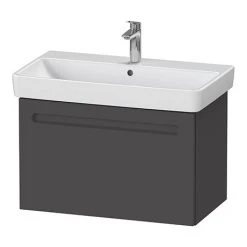 Duravit No.1 800mm Graphite Matt 1-Drawer Wall Mounted Vanity Unit with Basin (Trap Cut-Out)