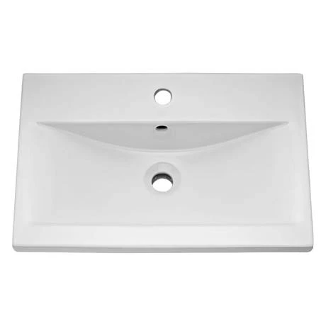 Nova 600mm Mid-Edge Basin Wall Hung High Gloss White Vanity Unit 4 Nova 600mm Mid-Edge Basin Wall Hung High Gloss White Vanity Unit - Image 2