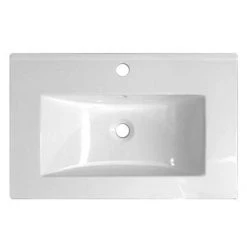 Nova 500mm Wall Hung Vanity Sink With Cabinet - Modern High Gloss White -Wall Hung Vanity Units Shop NVW500 D2 460