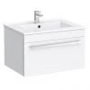 Nova 600mm Wall Hung Vanity Sink With Cabinet - Modern High Gloss White -Wall Hung Vanity Units Shop Nova Gloss White Wall Mounted Basin Unit W600xD400mm p
