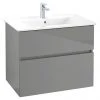 Villeroy and Boch V-Line Glossy Grey 800mm Wall Hung 2-Drawer Vanity Unit -Wall Hung Vanity Units Shop PACK.80.FP01 P
