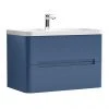 Nuie Elbe Satin Blue 800mm Wall Hung 2-Drawer Vanity Unit - PAR304A 1 Nuie Elbe Satin Blue 800mm Wall Hung 2-Drawer Vanity Unit - PAR304A -Wall Hung Vanity Units Shop PAR304A P
