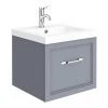 Period Bathroom Co. Wall Hung Vanity - Matt Grey - 500mm 1 Drawer with Chrome Handle 2 Period Bathroom Co. Wall Hung Vanity - Matt Grey - 500mm 1 Drawer with Chrome Handle -Wall Hung Vanity Units Shop PBC5WHGRY1D p