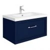 Period Bathroom Co. Wall Hung Vanity - Matt Blue - 800mm 1 Drawer with Chrome Handle 2 Period Bathroom Co. Wall Hung Vanity - Matt Blue - 800mm 1 Drawer with Chrome Handle -Wall Hung Vanity Units Shop PBC8WHBLU1D p