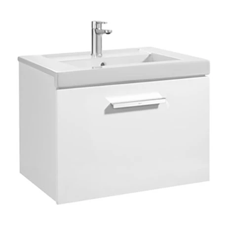 Roca Prisma 600m Single Drawer Wall Hung Vanity Unit - Gloss White 3 Roca Prisma 600m Single Drawer Wall Hung Vanity Unit - Gloss White
