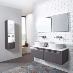 Roper Rhodes Pursuit Wall Hung Countertop Vanity Unit - Charcoal Elm - 1200mm Solid Worktop 9 Roper Rhodes Pursuit Wall Hung Countertop Vanity Unit - Charcoal Elm - 1200mm Solid Worktop -Wall Hung Vanity Units Shop PURS 1200 GW D2 460