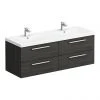 Hudson Reed 1440mm Black Woodgrain Quartet Double Basin Vanity Unit 2 Hudson Reed 1440mm Black Woodgrain Quartet Double Basin Vanity Unit -Wall Hung Vanity Units Shop QUA003 np
