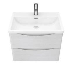 Monza White Ash 600mm Wide Wall Mounted Vanity Unit -Wall Hung Vanity Units Shop RWA600WM n d5 460