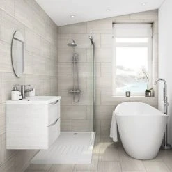 Monza White Ash 600mm Wide Wall Mounted Vanity Unit -Wall Hung Vanity Units Shop RWA600WM d4 460