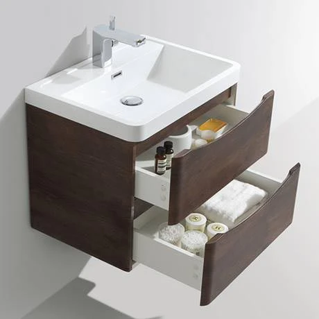 Monza Chestnut 600mm Wide Wall Mounted Vanity Unit 4 Monza Chestnut 600mm Wide Wall Mounted Vanity Unit - Image 2