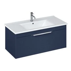 Britton Shoreditch 1000mm Wall-Hung Single Drawer Vanity Unit - Matt Blue