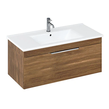 Britton Shoreditch 1000mm Wall-Hung Single Drawer Vanity Unit - Caramel 3 Britton Shoreditch 1000mm Wall-Hung Single Drawer Vanity Unit - Caramel