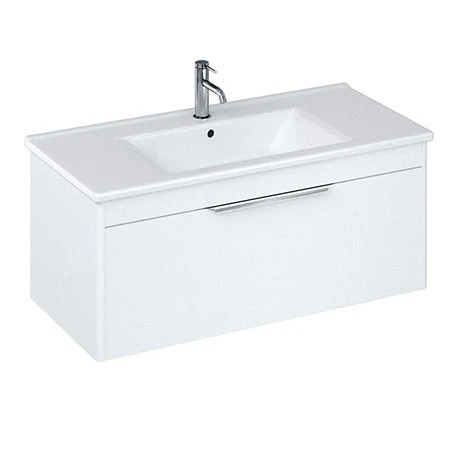Britton Shoreditch 1000mm Wall-Hung Single Drawer Vanity Unit - Matt White 3 Britton Shoreditch 1000mm Wall-Hung Single Drawer Vanity Unit - Matt White