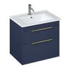 Britton Shoreditch 650mm Wall-Hung Double Drawer Vanity Unit with Brass Handles - Matt Blue 2 Britton Shoreditch 650mm Wall-Hung Double Drawer Vanity Unit with Brass Handles - Matt Blue -Wall Hung Vanity Units Shop S65DDBSQBR P