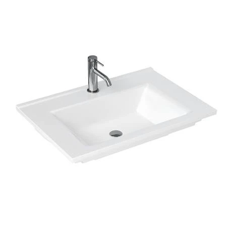 Britton Shoreditch 650mm Wall-Hung Double Drawer Vanity Unit with Black Handles - Matt Grey 4 Britton Shoreditch 650mm Wall-Hung Double Drawer Vanity Unit with Black Handles - Matt Grey - Image 2