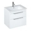 Britton Shoreditch 650mm Wall-Hung Double Drawer Vanity Unit with Chrome Handles - Matt White 2 Britton Shoreditch 650mm Wall-Hung Double Drawer Vanity Unit with Chrome Handles - Matt White -Wall Hung Vanity Units Shop S65DDWSQ P