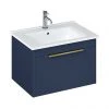 Britton Shoreditch 650mm Wall-Hung Single Drawer Vanity Unit with Brass Handle - Matt Blue 2 Britton Shoreditch 650mm Wall-Hung Single Drawer Vanity Unit with Brass Handle - Matt Blue -Wall Hung Vanity Units Shop S65SDBSQBR P