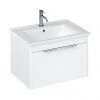 Britton Shoreditch 650mm Wall-Hung Single Drawer Vanity Unit with Chrome Handle - Matt White 2 Britton Shoreditch 650mm Wall-Hung Single Drawer Vanity Unit with Chrome Handle - Matt White -Wall Hung Vanity Units Shop S65SDWSQ P
